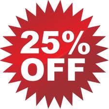Save 25%, purchase online!